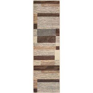 Indoor Runner Rug,Jute Backed,Modern Geometric Patchwork Floor Decor for Bedroom